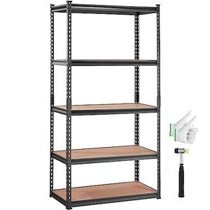 TrumanPick Storage Shelves Garage Shelving Units Metal Heavy Duty Adjustable Shelf Rack 36" W x 12" D x 72" H 5 Tier 2000lbs for Warehouse Pantry Closet, Black