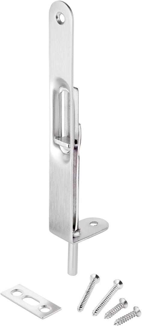 KS Hardware 6 Inch Sliding Flush Bolt (Satin Nickel)