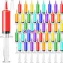 50 Pcs Halloween Syringe Shot Party Favors - 20ml Reusable Plastic Drink Syringes with Tip Caps for Jelly Shots, Trick-or-Treat Goodie Bag Fillers, Bachelorette and Nurses Graduation Supplies