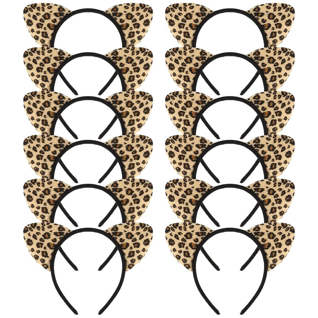 YARIEW 12 Pcs Leopard Print Headbands Cat Ears Headbands Animal Ears and Horns Headband Plush Horns Cosplay Costume Halloween Christmas (Multi-colored-4) YARIEW 12 Pcs Leopard Print Headbands Cat Ears Headbands Animal Ears and Horns Headband Plush Horns Cosplay Costume Halloween Christmas (Multi-colored-4)