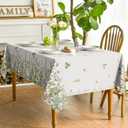 Horaldaily Spring Summer Tablecloth 60x60 Inch, Wild Flowers Floral Table Cover for Party Picnic Dinner Decor