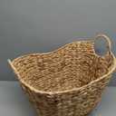 Household Essentials ML-4002 Tall Water Hyacinth Wicker Basket with Handles | Natural, Brown, Natural
