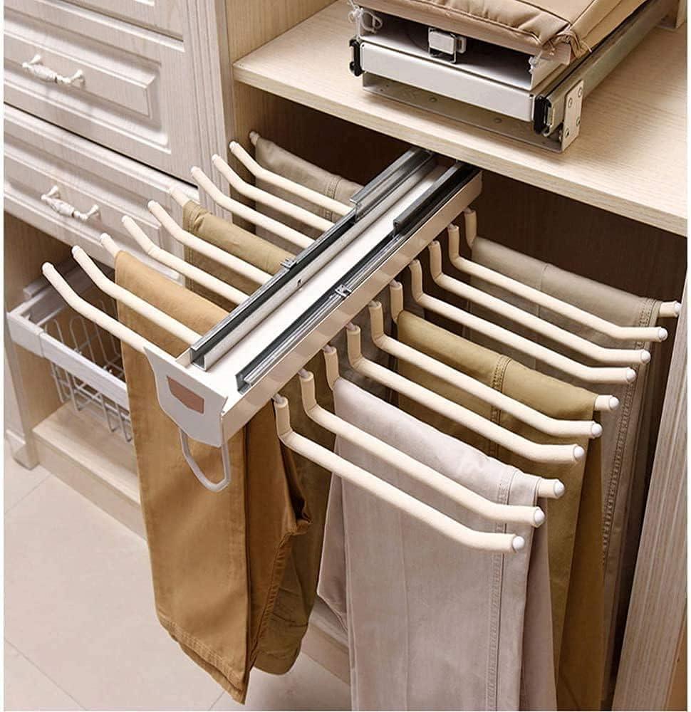 tonchean Pull Out Pants Rack Pants Hanger Bar 22 Arms Steel Pull Out Trousers Rack for Closet Clothes Organizers for Space Saving and Storage 18(L) x 23.4(W) x 5.7(H) inch