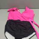 Holipick Women Tummy Control One Piece Swimsuit - Push Up Bathing Suit Full Coverage Slimming Swimwear Size XXL, Hot Pink and Black