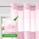 eachope No Hook Boho Farmhouse Shower Curtain with Snap-in Fabric Liner set-71Wx74H(72H),Pink Tufted Chevron Striped Hotel Grade Cloth Shower Curtains for Bathroom with Window,Water Repellent
