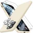 4 x [5 in 1 for iPhone 11 Pro Max Case 6.5, with 2 Pack Screen Protector + 2 Pack Camera Lens Protector, Liquid Silicone Slim Shockproof Protective Phone Case [Microfiber Lining] (Stone)