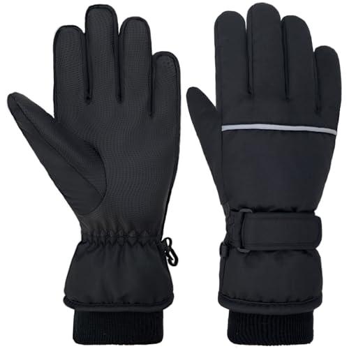 YUHAN PRETTY Kids Winter Ski Gloves Waterproof Children Girls Boys Fleece Thermal Snowboard Snow Gloves Mittens for Cold Weather(9-11Years)