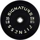 Signature Fitness 2" Olympic Bumper Plate Weight es th Steel Hub, 35LB Single, Black