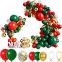 Red Green Gold Balloon Garland Kit, Confetti Balloons Long Balloon and Metallic Balloons for Baby Shower Birthday Graduation Wedding Festival Party Decoration (147pcs)