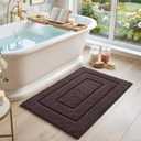 DEXI Bathroom Rug 43x24, Non Slip Washable Bath Mat for Shower Floor, Extra Large Absorbent Soft Bathmat with Rubber Backing, Quick Dry Microfiber Carpet, Brown