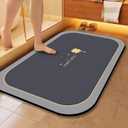 EBUKTUK Bath Mat Stone Bath Mat Rug Diatomite Super Absorbent Shower Mat Non-Slip Quick Drying Easy to Clean Suitable for Bathroom Door Floor Mat, Kitchen Floor Mat (60 * 90cm(23.6 * 35.4in))