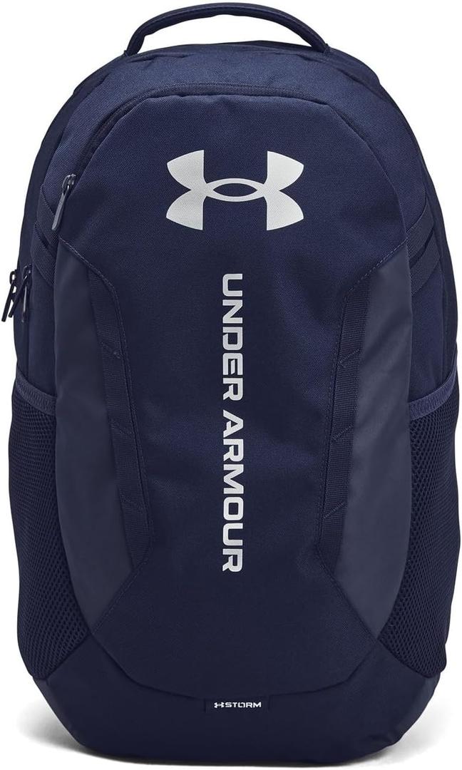Under Armour Unisex-Adult Hustle 6.0 Backpack, (411) Midnight Navy/Midnight Navy/Metallic Silver, One Size Fits Most