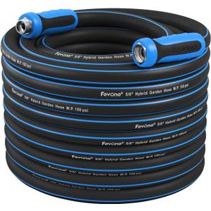 Fevone Garden Hose 80 ft., Lightweight Hybrid Water Hose, Flexible and Durable, Leak-Free Connections