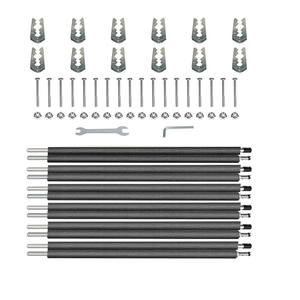Universal Trampoline Poles, Replacement Poles with Clamp and Hardware, with Enclosure Pole Connecters, Screws and Bolts, Pole Caps, Fits Most Straight Poles Trampoline