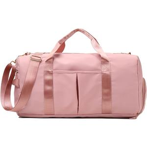 ZUEVI Sports Gym Duffel Bag for Men or Women Waterproof Weekender Travel Bag with Shoes Compartment Dry and Wet Separation for Training Swim Yoga(Pink)