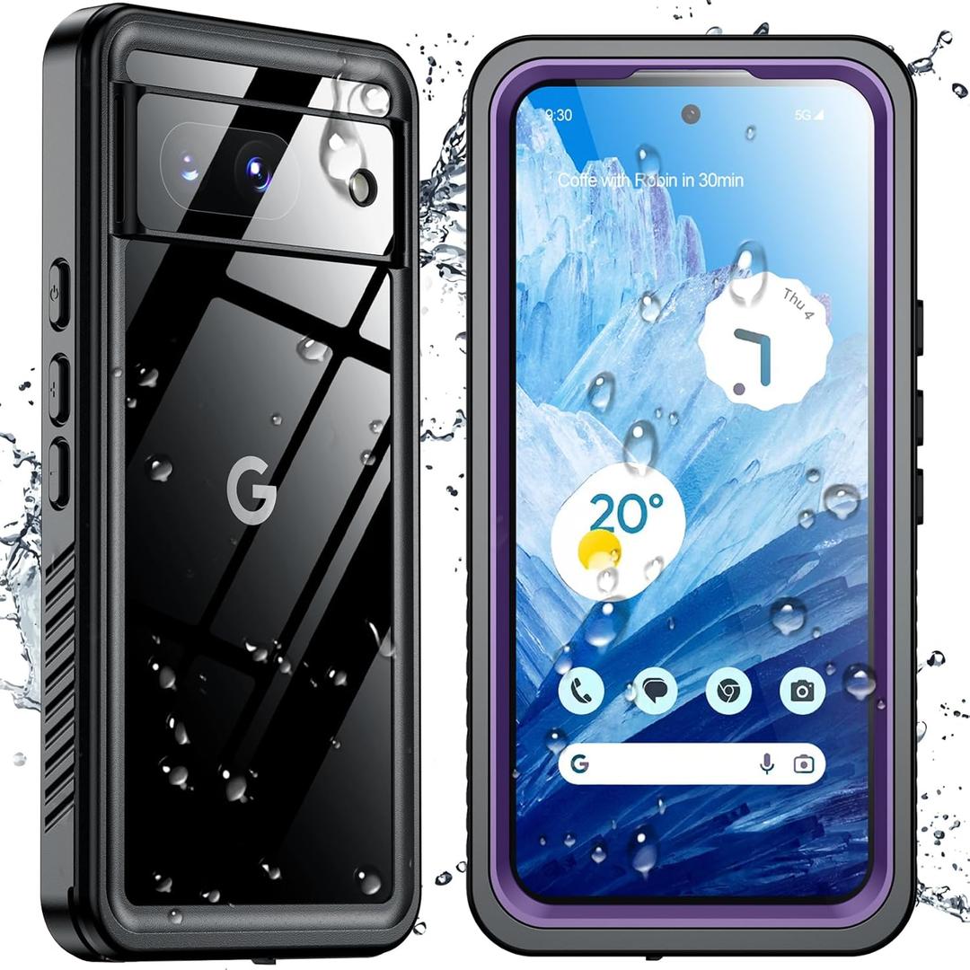 SPIDERCASE for Google Pixel 8a Case Waterproof,[12FT Military Drop Proof] [IP68 Waterproof] [360Full Body Protection] Heavy Duty Protective Cover for Pixel 8A 6.1-Purple