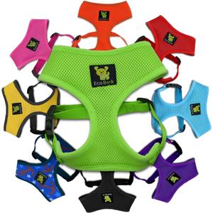 EcoBark Dog Harness - Eco-Friendly Max Comfort Harnesses - Luxurious Soft Mesh Halter - Over the Head Harness Vest- No Pull and No Choke for Puppy, Toy Breeds & Small Dogs (Medium, Green)