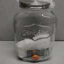 2 Gallon Glass Beverage Dispenser, 18/8 Stainless Steel Spigot and Lid - Glass Drink Dispensers for Parties - Mason Jar Drink Dispensers with Lids - Laundry Detergent Holder