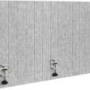 48" Desktop Privacy Screen - Sound Absorbing Felt Panel, Clamp-On Foldable Office Divider for Desk, Silver Gray