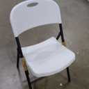 Amazon Basics Sturdy Foldable Plastic Chair, Portable, 350-Pound Capacity, White, 6-Pack