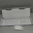 Wireless Keyboard and Mouse Combo - Full Size Slim Thin Wireless Keyboard Mouse with Numeric Keypad 2.4G Stable Connection Adjustable DPI (White & Silver)