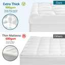 CYMULA Queen Mattress Topper for Back Pain - Extra Thick Cooling Mattress Pad Cover for Queen Size Bed - Soft Mattress Protector Pillow Top with 8-21 Inch Deep Pocket 3D Snow Down Alternative Fill