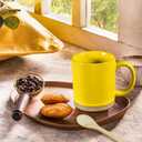 Coffee Mugs, 15 oz Mug Set of 4, Large Stoneware Coffee Mugs for Latte, Hot Tea, Cocoa, Milk, Juice, Modern Coffee Cups Boho Unique Style for Any Kitchen, Suitable for Housewarming Gift, Multi-color