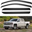 Window Visors Rain Guards for 2014-2018 Chevy Silverado/GMC Sierra 1500 Full-Size Cab, Out-Channel Window Vent Wind Deflectors Visors Shades for 2015-2019 Silverado/Sierra 2500HD 3500HD Crew Cab