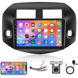 Android 13 Radio Screen for Toyota RAV4 2007 2008 2009 2010 2011, Rimoody 10.1 inch Touchscreen GPS Bluetooth WiFi FM Mirror Link + Backup Camera