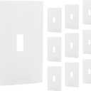 Power Gear Single Toggle Screwless Wall Plate Cover, 4.75" H x 2.9 L, Outlet Covers Wall Plate, Light Switch Cover Plate, Switch Plates and Outlet Covers, Outlet Cover Plate, UL Listed, 10 PK, 70652