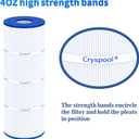 Cryspool 07069 Filter Compatible with Clean & Clear Plus 320, CCP320, PCC80-PAK4, R173573, 817-0081, C-7470, FC-1976, 480 Sq. Ft Pool Filter Cartridge, 4 Pack