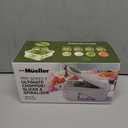 Mueller Pro-Series All-in-One, 12 Blade Mandoline Slicer for Kitchen, Food Chopper, Cucumber Slicer and Spiralizer, Cutter, Dicer, Grater, Gifts for Mom, Kitchen Essentials, White Sand/Green