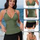 SUUKSESS Women Tummy Control Tankini Swimsuit Sexy Halter Bathing Suit 2 Piece (XXL)