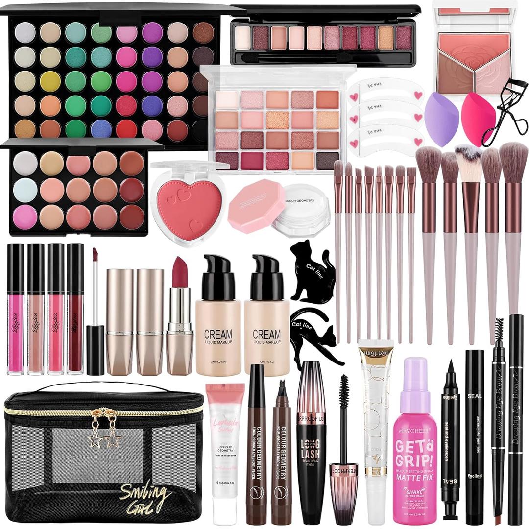 Makeup Kit for Women Full Kit Include Foundation Eyeshadow Palette Makeup Brushes Makeup Sets for Teens Girls, All In One Makeup Gift Set for Women and Beginner, Mothers Day Gifts, Graduation Gifts