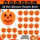 Halloween Party Favors for Kids 24 Pumpkin Shells & 24 Halloween Squishes Bulk Squishy Toys 48PCS Halloween Goodie Bag Fillers Classroom Prizes Gifts Stress Reliever Anxiety Sensory Fidget Toys