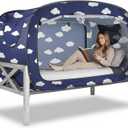 Bed Tent Twin Bed Canopy Tents Portable Dream Tent for Adult Indoor Sleeping Tents with 2 Doors Breathable Private Space, Cloud (41.3"W x 78.7"L (Pack of 1))