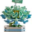 Carnation Potted Plant Building Blocks Set - DIY Bonsai Flower Toy for Home Decor, Creative Desktop Botanical Construction Kit for Kids and Adults