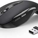 TECKNET Folding Wireless Mouse, 2.4G Travel Mouse Portable 3 Adjustable DPI 2000/1500/1000 Compatible with Notebook, PC, Computer, 2-Year Battery Life