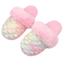 GSFY Girls Fluffy Mermaid Star House Slippers Cozy Warm Slip-on Animal House Shoes for Kids Bedroom Indoor Outdoor US 11