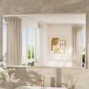 TokeShimi 48x30 Frameless Bathroom Mirror Rectangle, Tempered Beveled Mirror for Bathroom Vanity with 1" Beveled Edge, Shatterproof Modern Wall Mirrored for Living Room, Entryway, Restroom