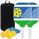 2-Piece Fiberglass Surface Lightweight Pickleball Set with 4 Balls, 2 Cooling Towels&1 Carrying Case for Indoor&Outdoor Use