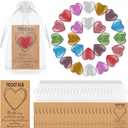 Motiskyy 24 Set Pocket Hug Token Bulk Heart Shape Stones with Hug Card Organza Bag Greeting Keepsake Exchange Relationship Card for Friend Family Colleague Back to School Gifts Celebration of Life
