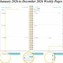 3 x 2026 Planner - Weekly Monthly Planner 2026 from January 2026 to December 2026, Planner 2026 with 12 Monthly Tabs, Inner Pocket, 6.4" x 8.5", Pink Floral