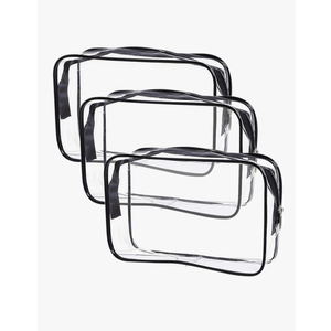 Clear Toiletry Bag Quart Size Bag Travel Makeup Cosmetic Bag PVC Toiletries Cosmetic Pouch for Women Men 13PCS (S)