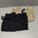 Women's Maternity Bodysuit Pregnancy Shapewear Shorts Bustless Sleeveless Tank Top Belly Support Rib Romper Jumpsuit (Medium, Nude+black) 2 Pac