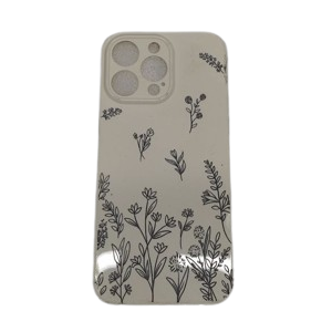 NITITOP Compatible with iPhone 15 Pro Max Case Cute Flowers Floral Plant Pattern for Women Girls Trendy Slim Fit TPU Bumper Silicone Shockproof Full Camera Protection Cover - Black and White