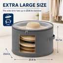 Extra Large Sun Hat Storage Box for Women, 23.6" D x 15.7" H Clear Cowboy Hat Organizer Storage Box with 4 Support Rods Bottom Plate Wide Brimmed Hats Holds up to 10 Caps