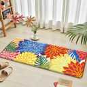 Kitchen Mats for Floor 2PCS Cushioned Anti Fatigue Kitchen Mats Waterproof Non Slip Kitchen Mat Rug Set Comfort Foam Standing Mat for Sink, Laundry, Office,17.3" x 28" + 17.3" x 47", Colorful