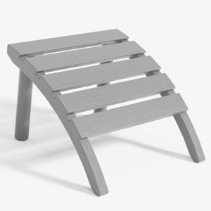 Adirondack Ottoman, HDPE Plastic Adirondack Chair Footstool, All Weather Outdoor Footrest for Patio, Backyard, Lawn, Fire Pits, Grey