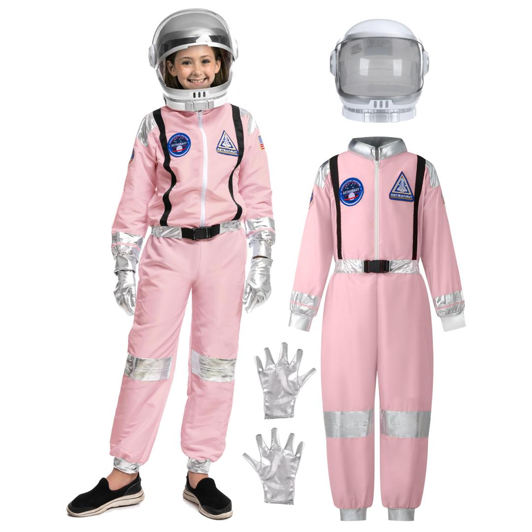 Spooktacular Creations Halloween Astronaut Costume for Kids, Unisex Blue Astronaut Outfit Set with Helmet, Toddler Pilot Jumpsuit for Halloween Costume Dress-Up Party (Small, 5-7 yrs)